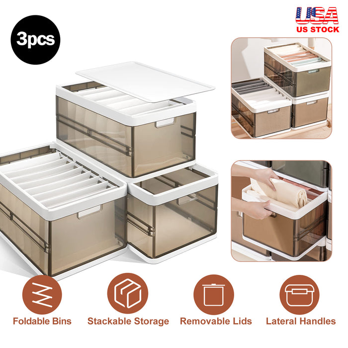 Cajas de almacenaje plegables apilables