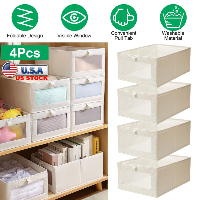 Canasto plegable de lino para baño